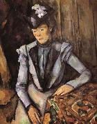 Paul Cezanne woman was wearing blue clothes Germany oil painting artist